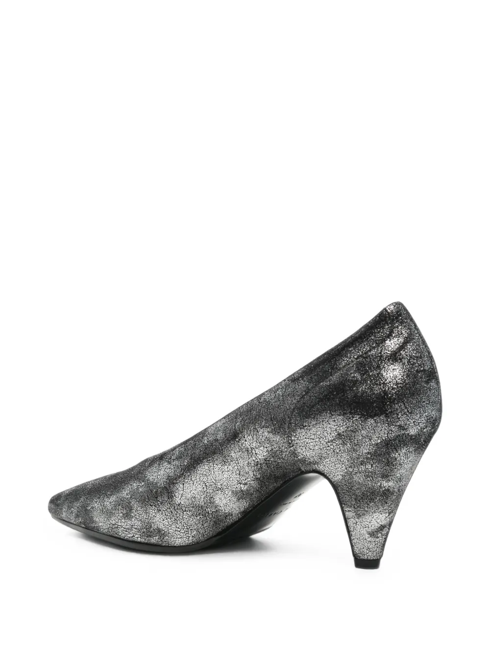 Del Carlo crackle-effect pointed-toe pumps Zilver