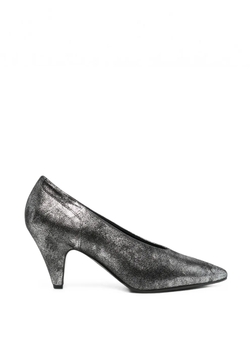 Del Carlo crackle-effect pointed-toe pumps