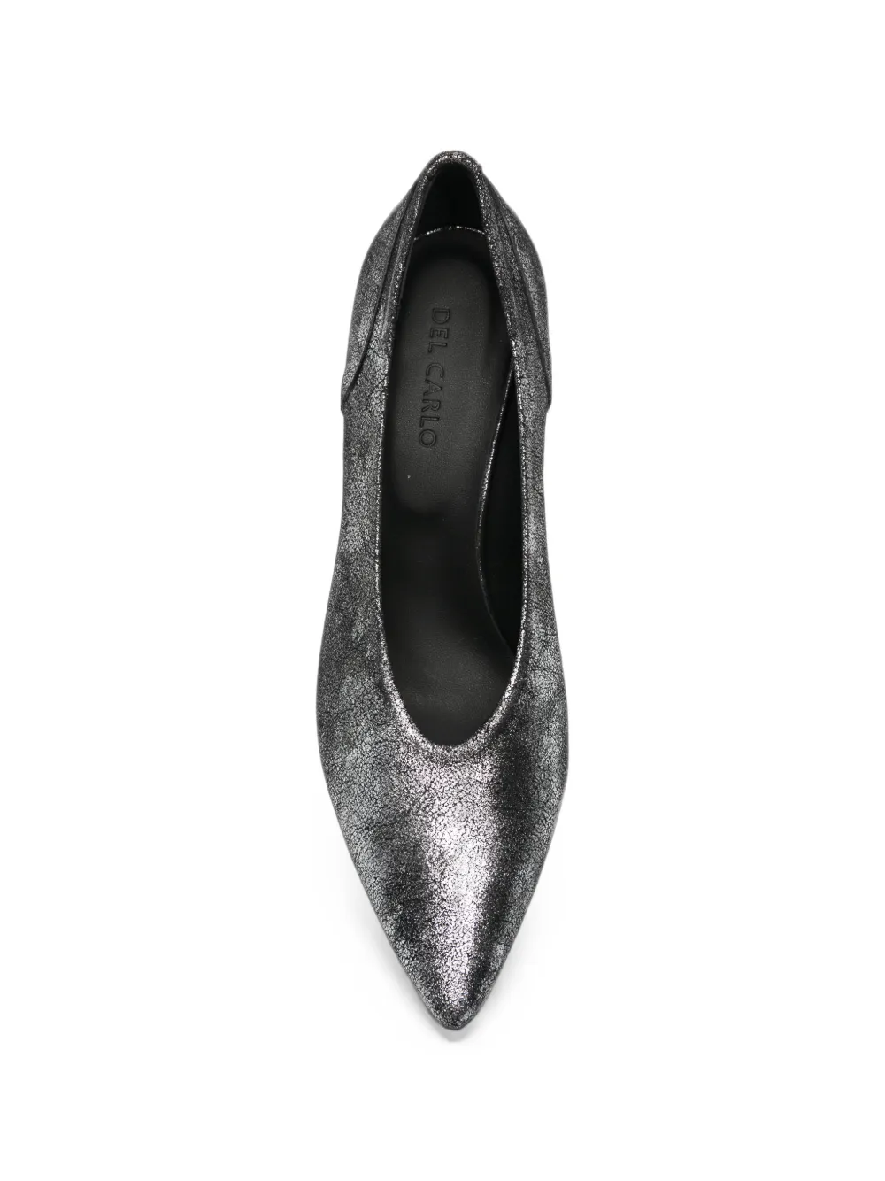 Del Carlo crackle-effect pointed-toe pumps Zilver