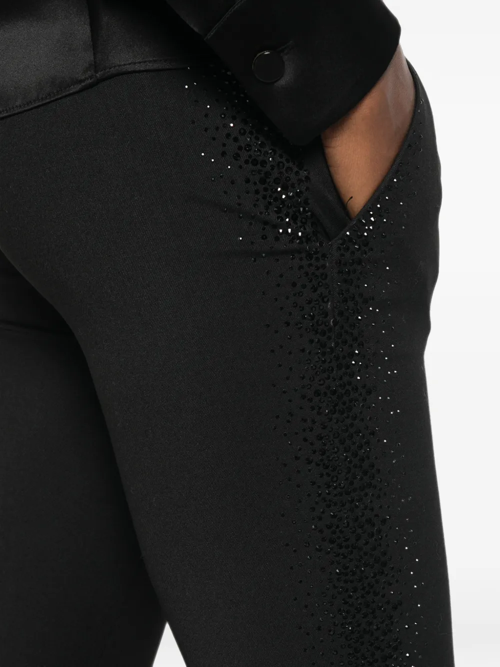 DONDUP Slim-fit broek verfraaid met kristallen Zwart