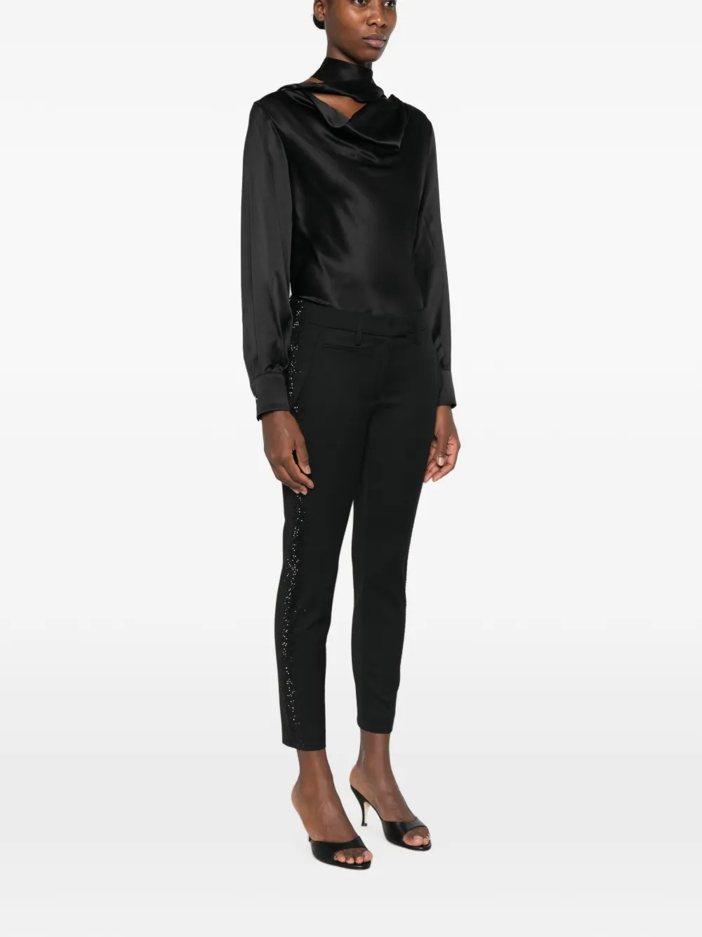 DONDUP Slim-fit broek verfraaid met kristallen Zwart