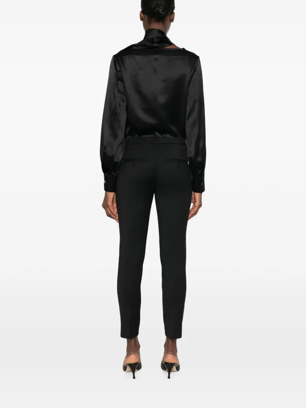 DONDUP Slim-fit broek verfraaid met kristallen Zwart