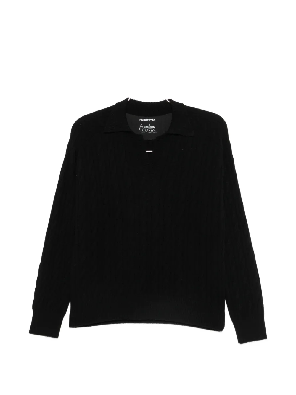 Purotatto cable-knit long-sleeve sweater - Schwarz
