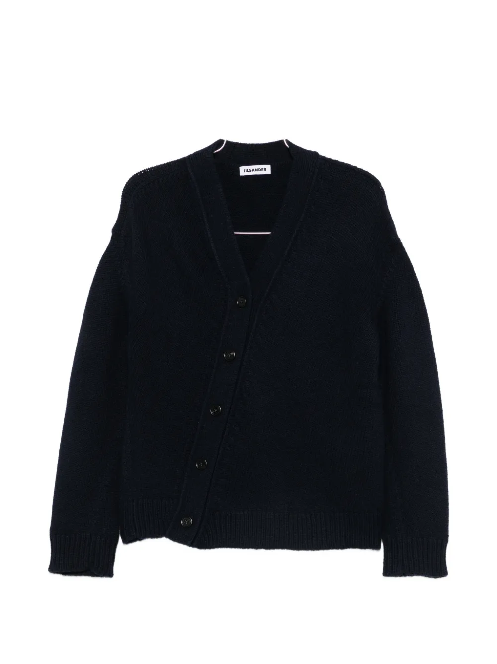 Jil Sander asymmetric ribbed-knit cardigan - Blau