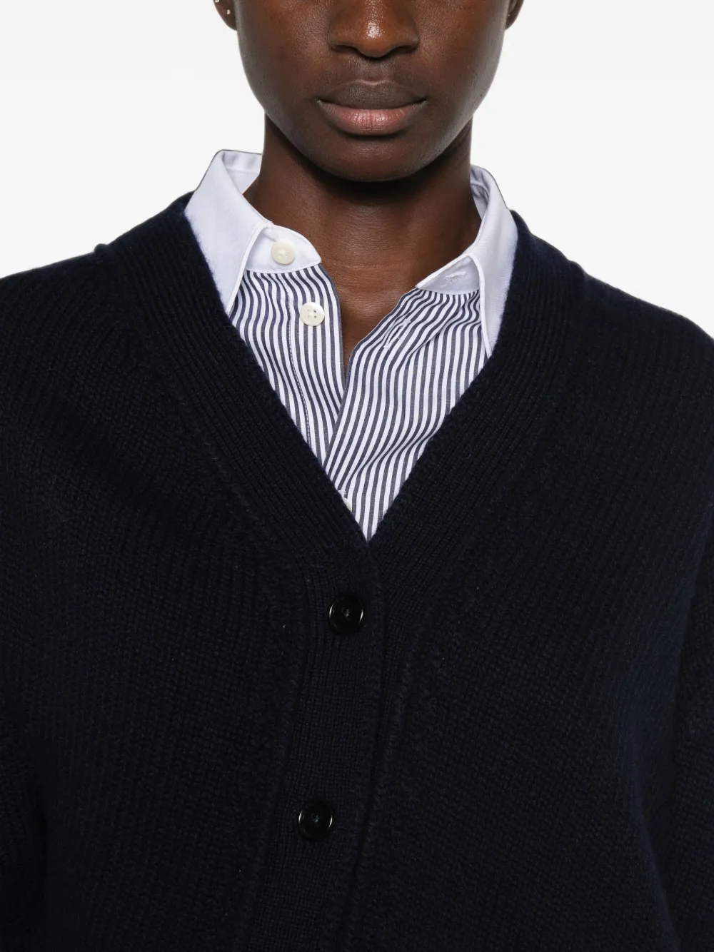 Jil Sander Asymmetrisch ribgebreid vest Blauw