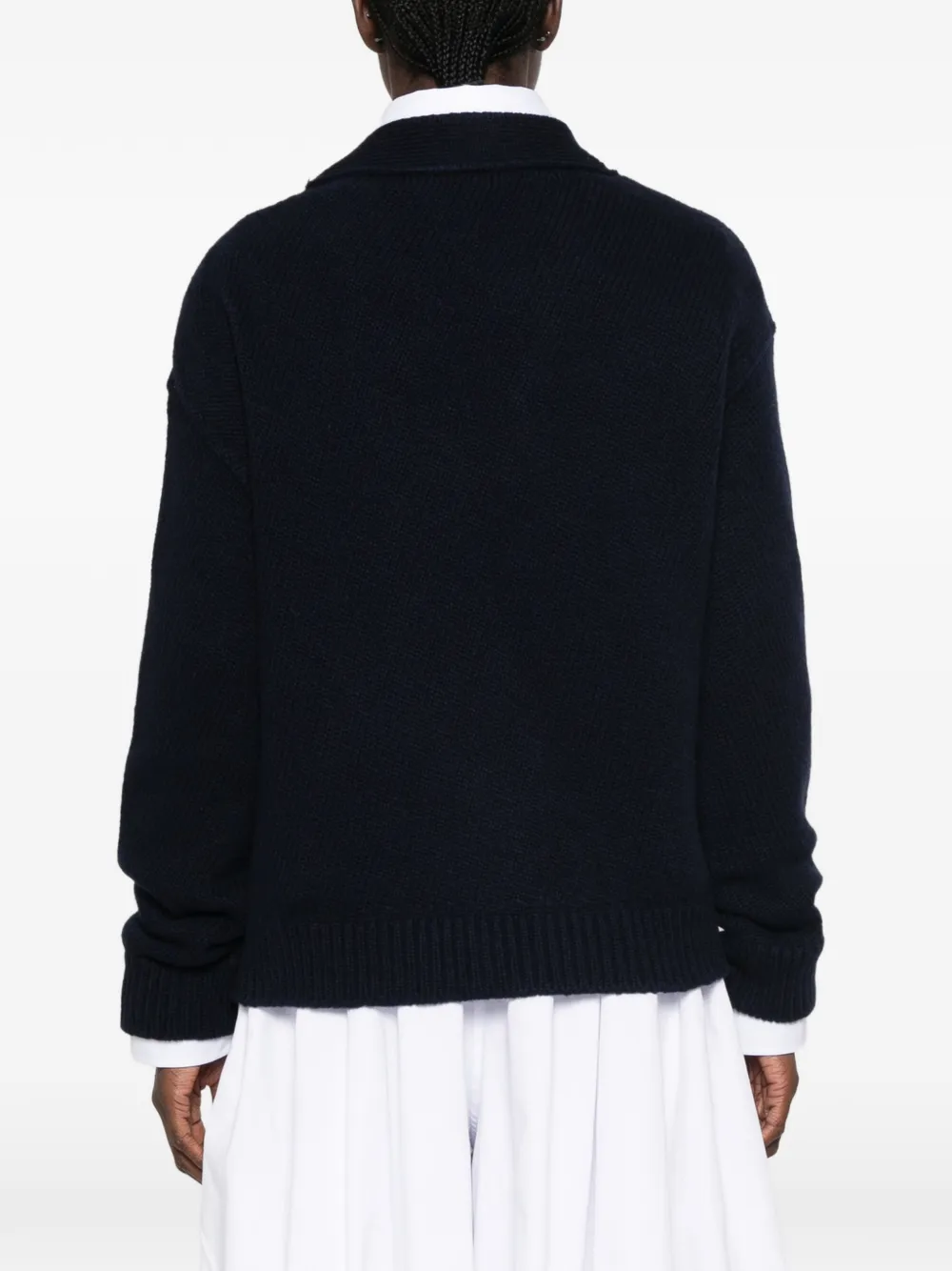 Jil Sander Asymmetrisch ribgebreid vest Blauw
