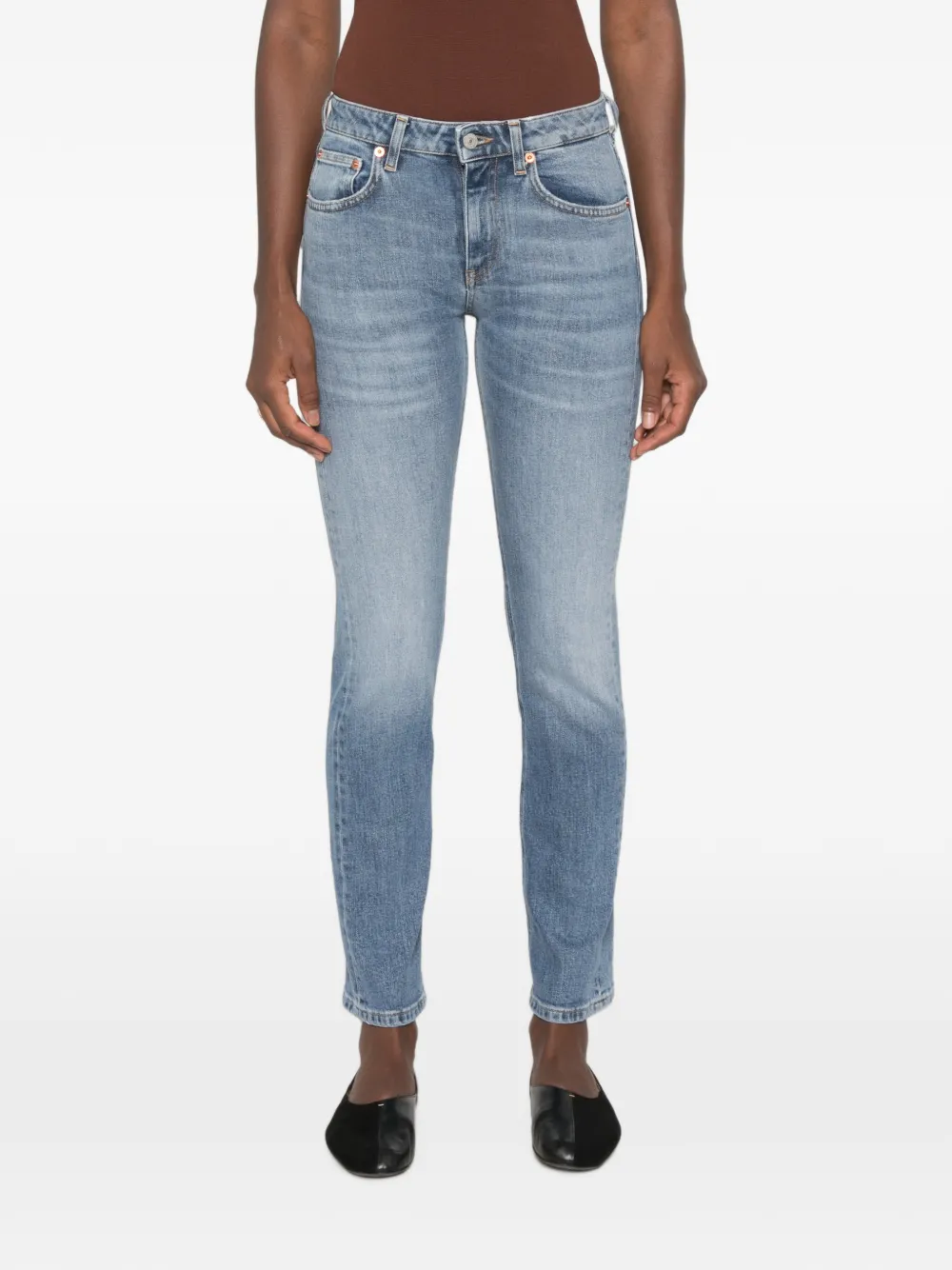 DONDUP faded slim-fit jeans Blauw