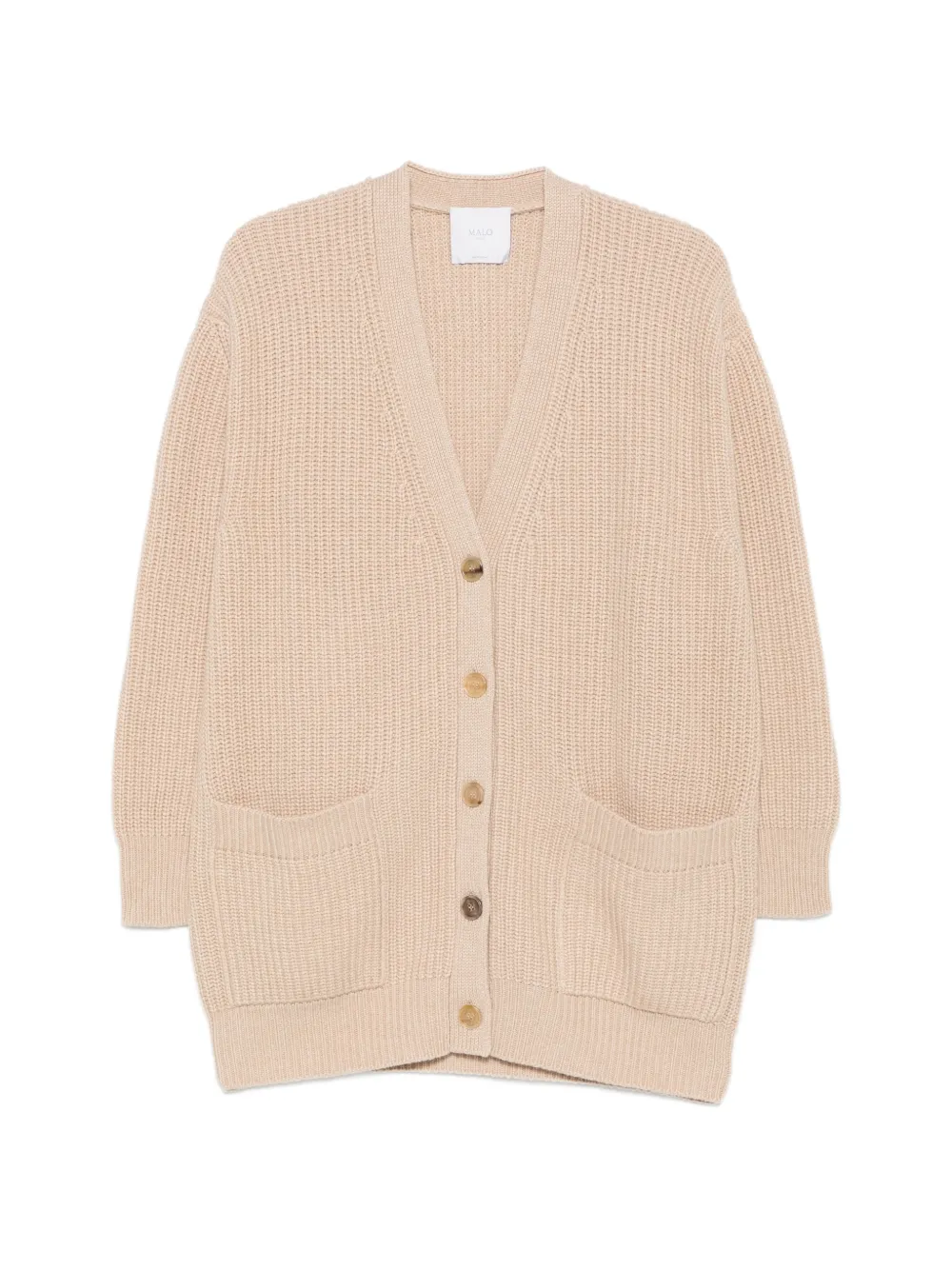 Malo ribbed-knit V-neck cardigan - Toni neutri