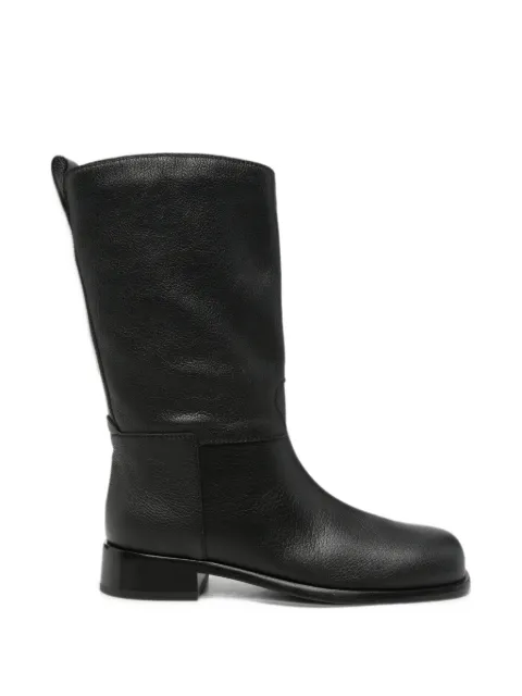 Sergio Rossi grainy leather boots