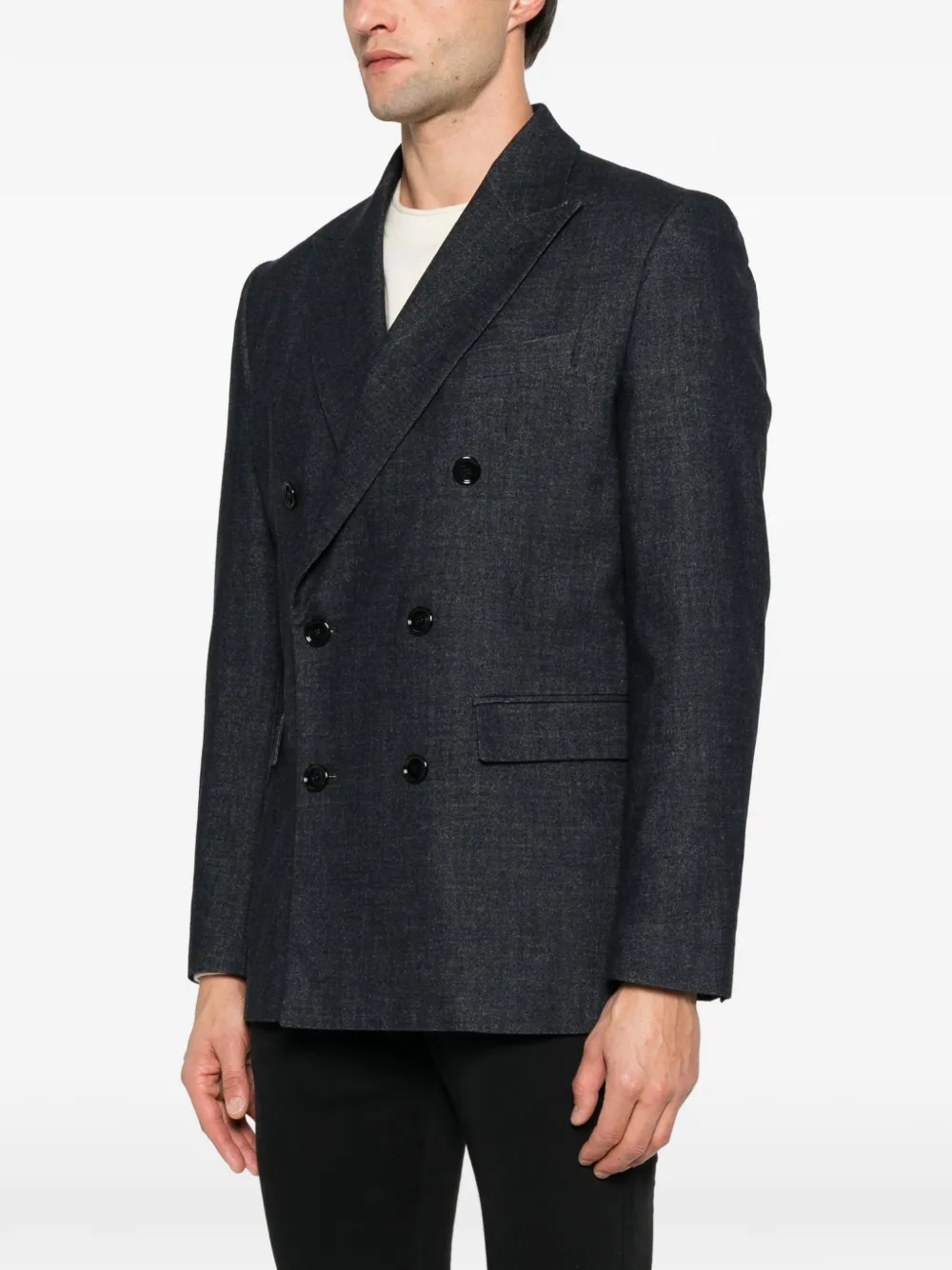 DONDUP double-breasted peak-lapel blazer Blauw