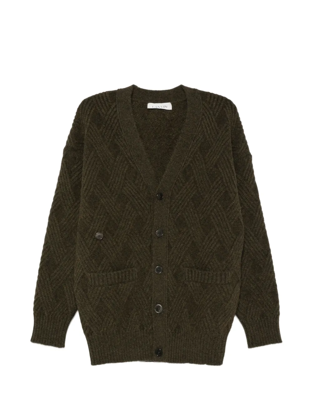 Lanvin Geometrisch gebreid vest met V-hals Groen
