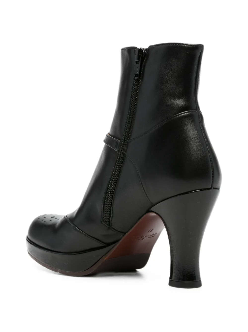 Chie Mihara perforated buckled boots Zwart