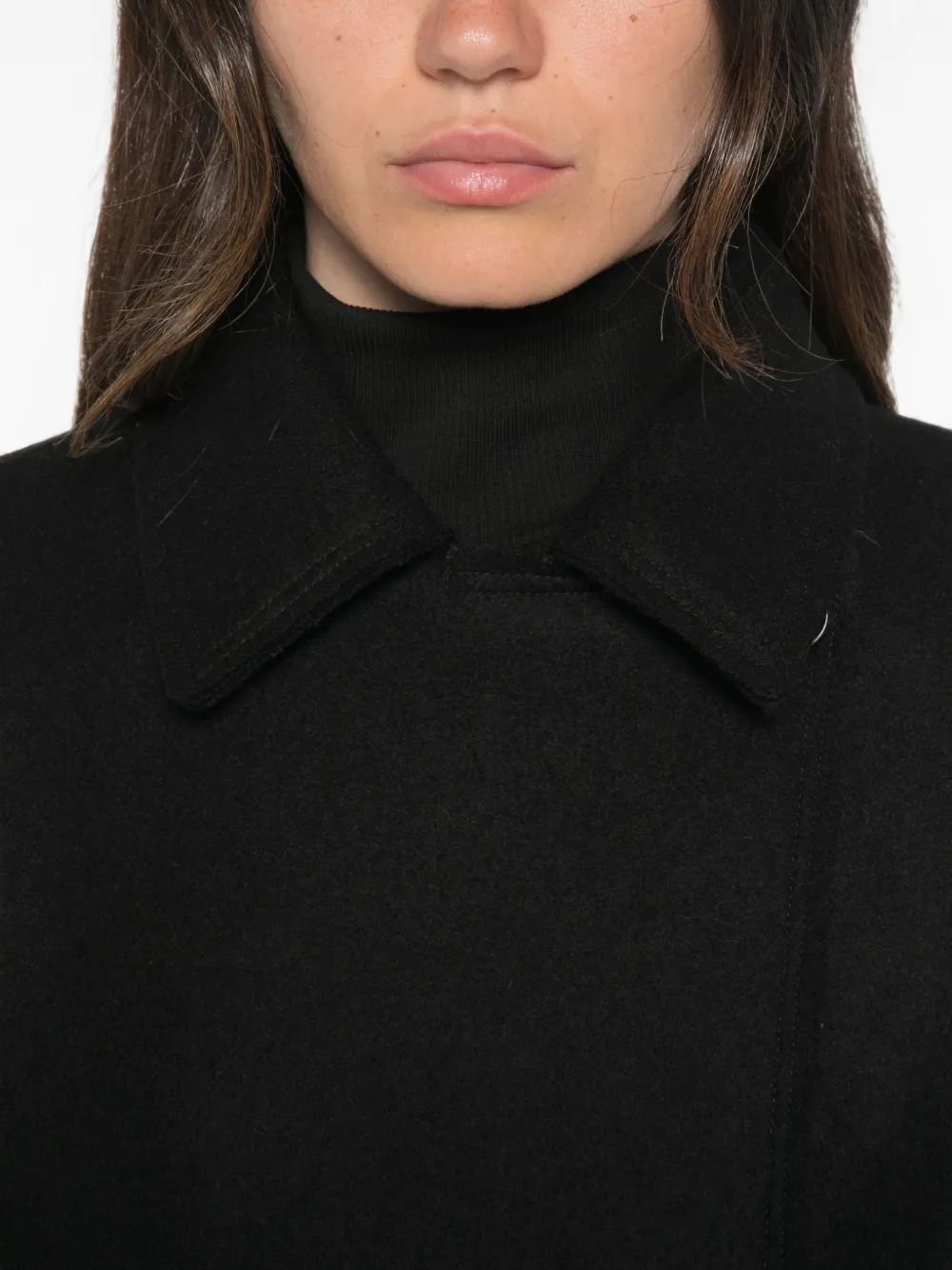 Jil Sander Jas met dubbele rij knopen en verborgen sluiting Zwart