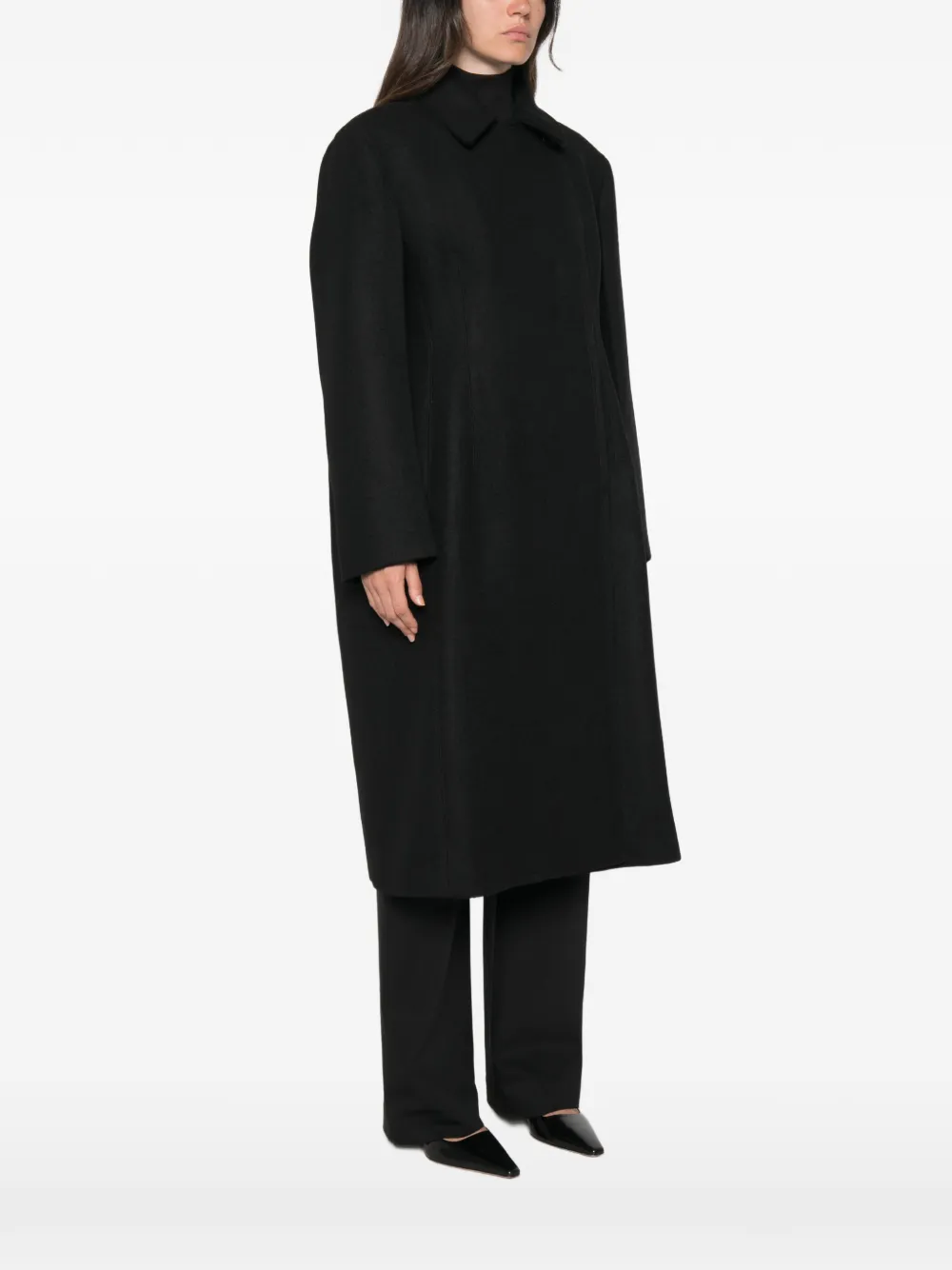 Jil Sander Jas met dubbele rij knopen en verborgen sluiting Zwart