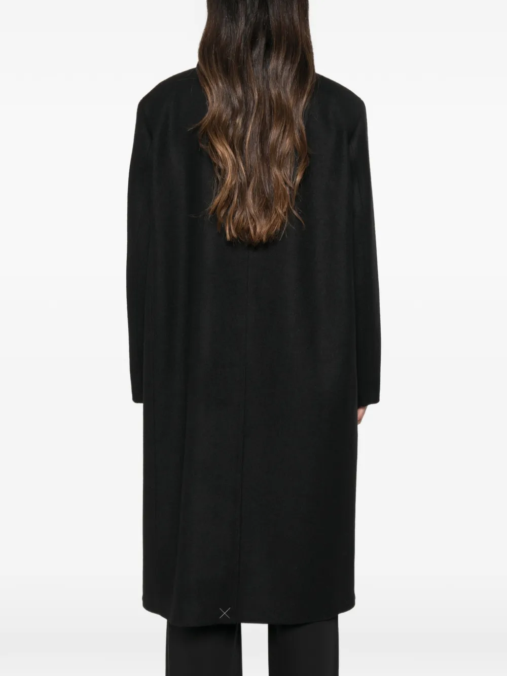Jil Sander Jas met dubbele rij knopen en verborgen sluiting Zwart