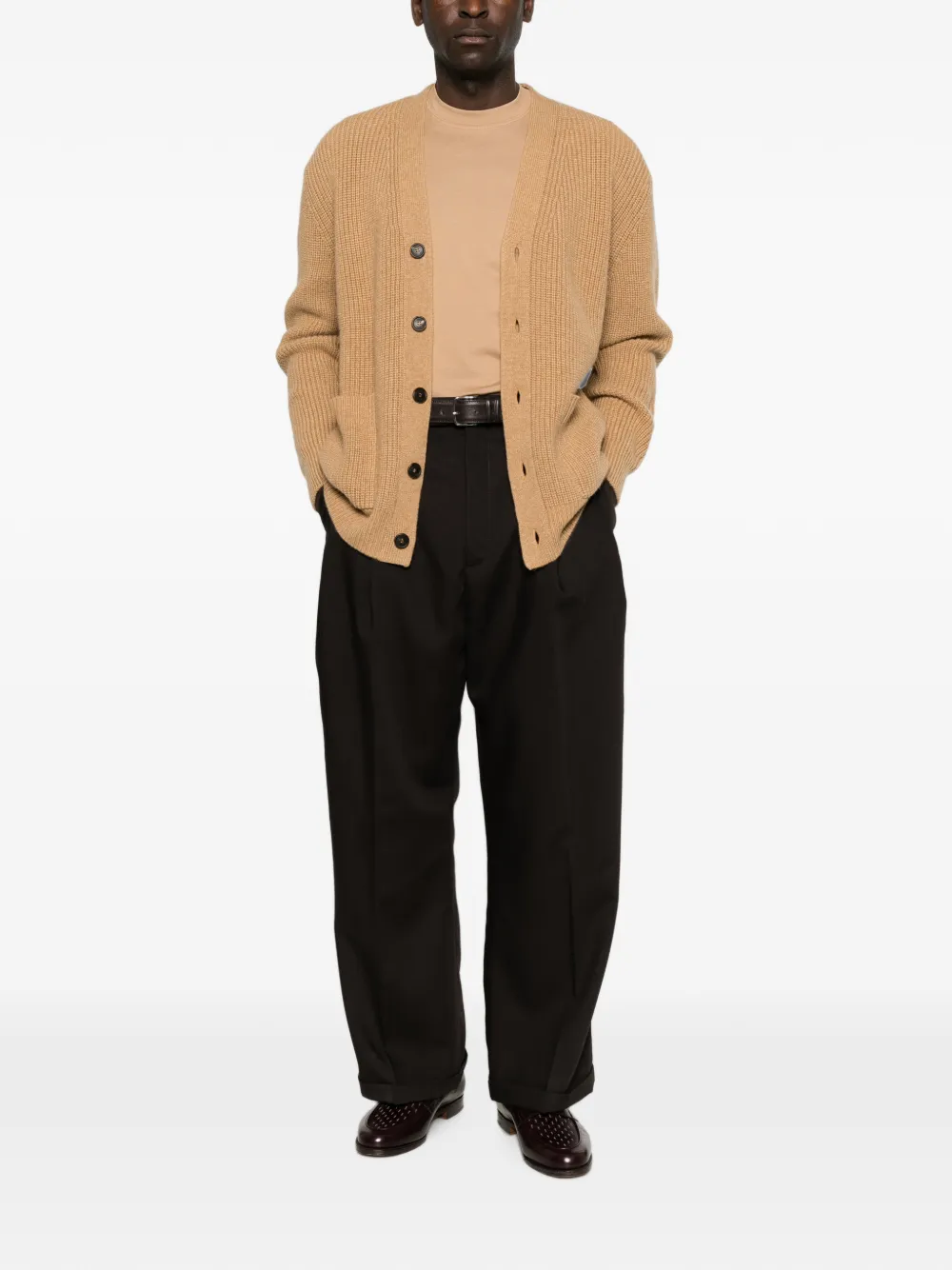 Malo Ribgebreid vest Beige