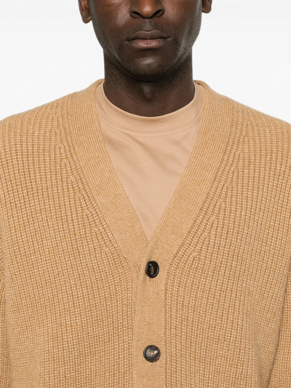 Malo Ribgebreid vest Beige