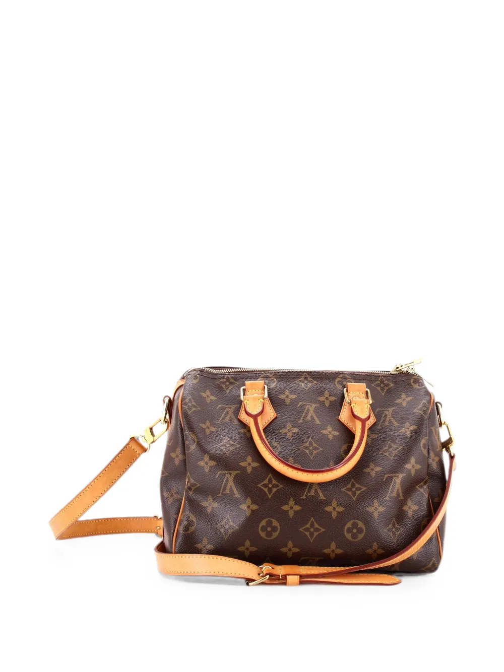 Pre-owned Louis Vuitton Speedy Bandouliere Bag Monogram Canvas 25 Satchel In Brown