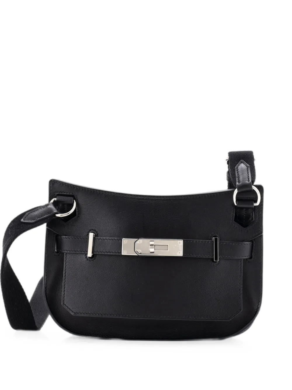 Pre-owned Hermes Jypsiere Bag Evergrain Mini Shoulder Bag In Black