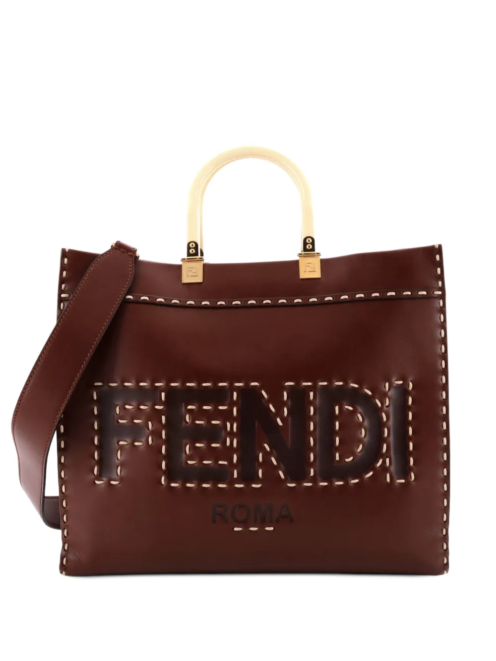 Fendi Pre-Owned Sunshine Shopper Leather Medium tote bag - Brown
