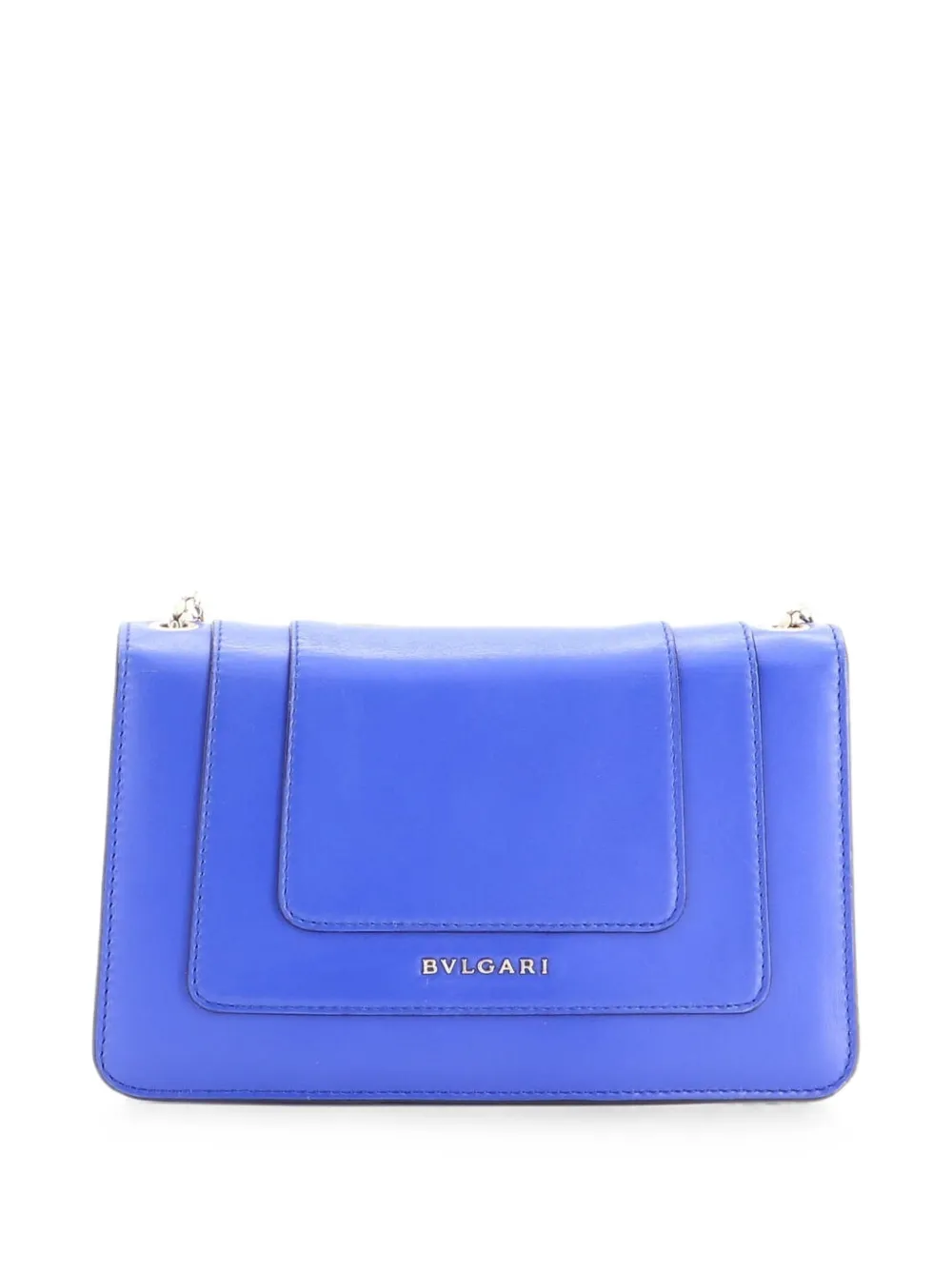 Pre-owned Bvlgari Serpenti Forever Shoulder Bag Leather Small Crossbody Bag In Blue
