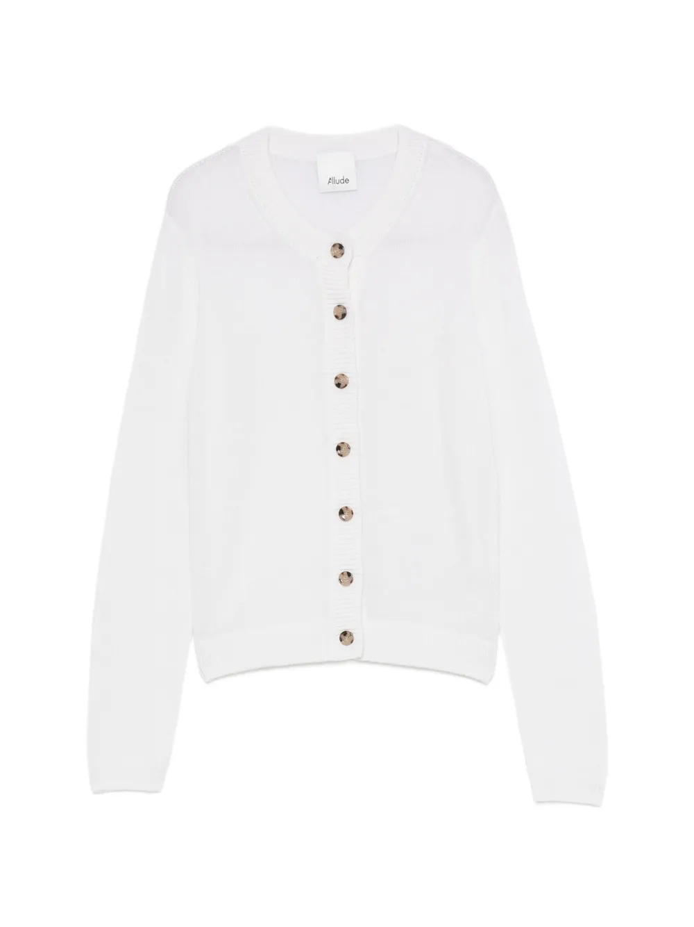 Allude fine-knit button-up cardigan