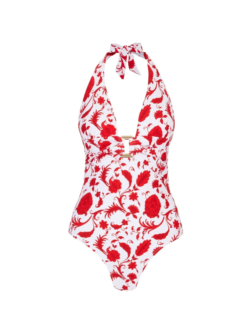 Heidi Klein Evia floral-print halterneck swimsuit - Weiß
