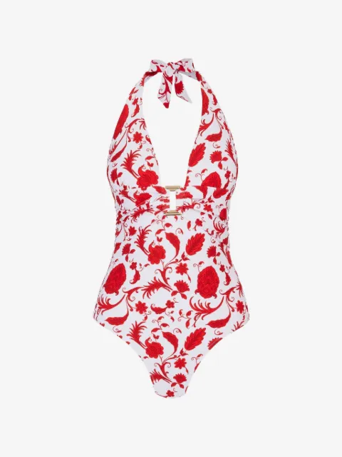 Heidi Klein Evia floral-print halterneck swimsuit