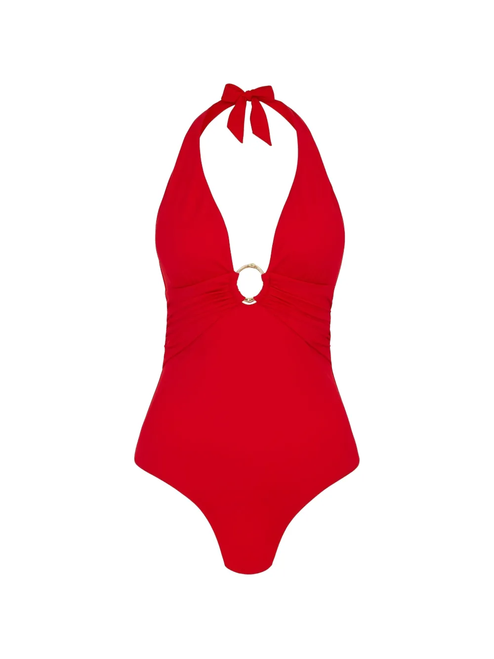 Heidi Klein halterneck ring-detail swimsuit - Rosso