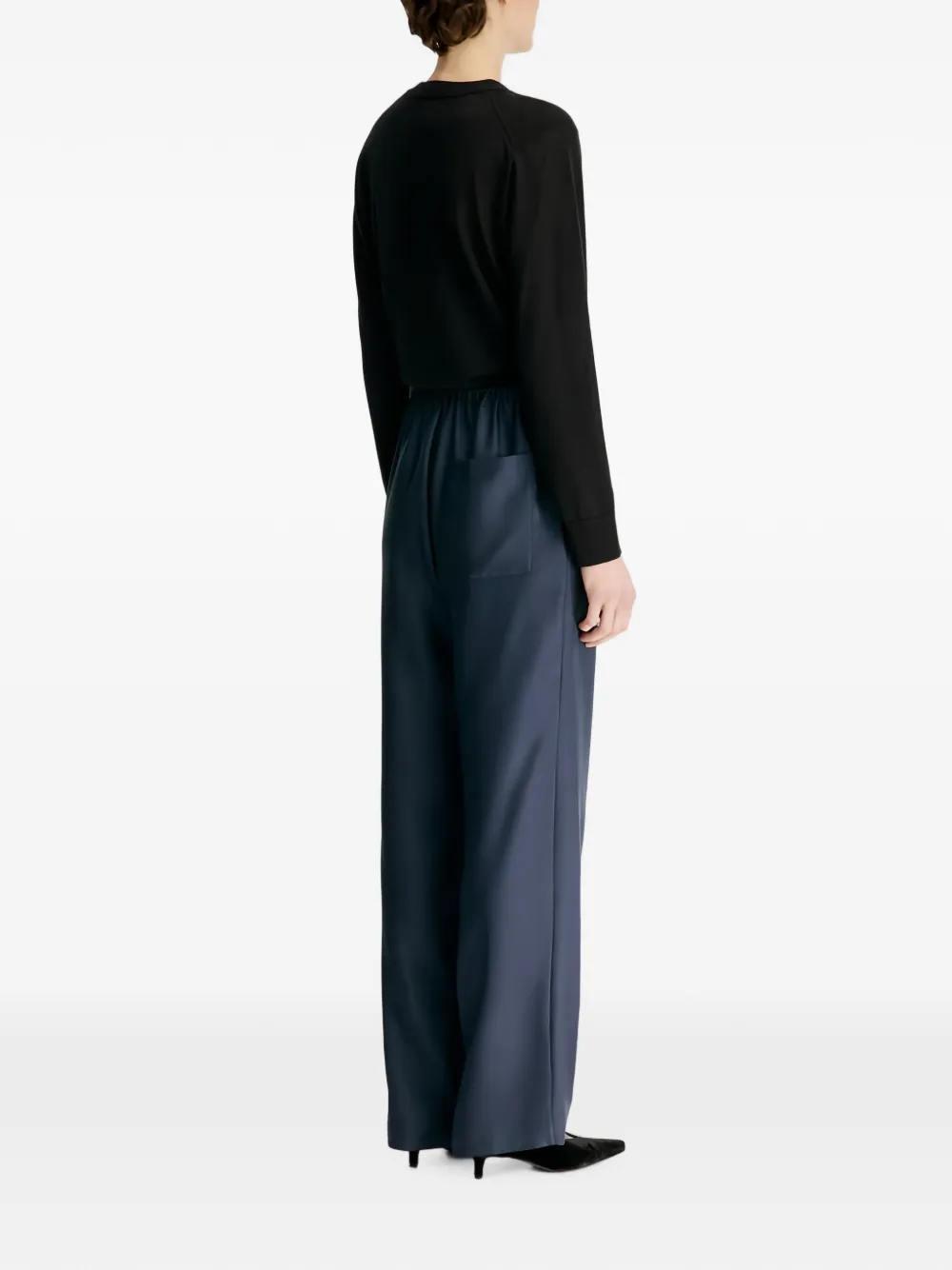 LouLou de Saison Alera bbroek met elastische taille en wijde pijpen Blauw