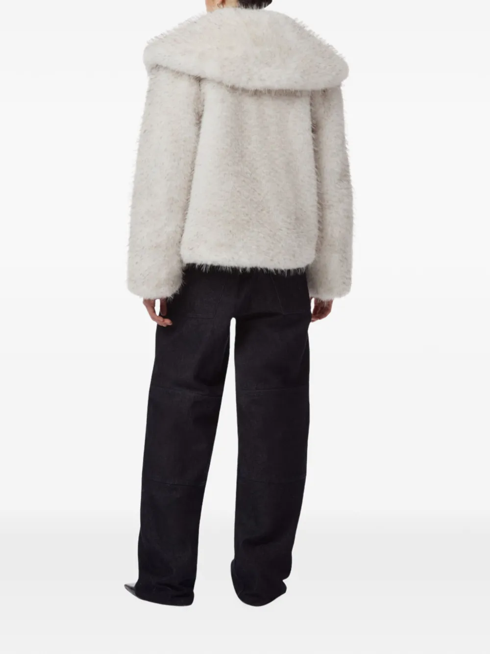 Apparis Yara faux-fur shawl-lapels coat Wit