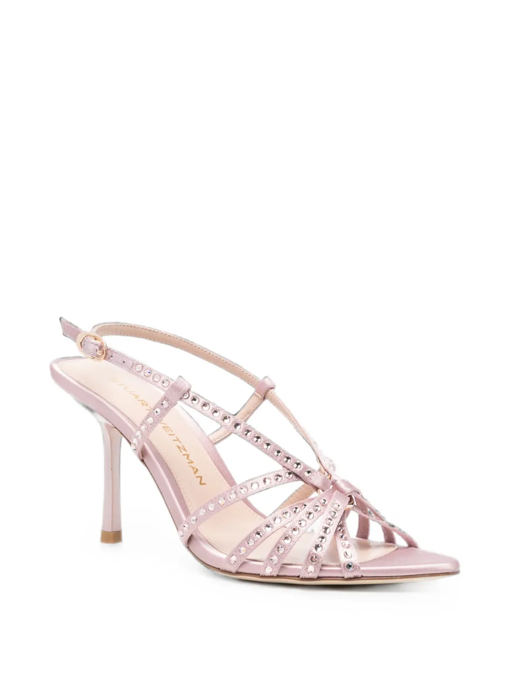 Stuart Weitzman crystal-embellished strappy sandals Roze