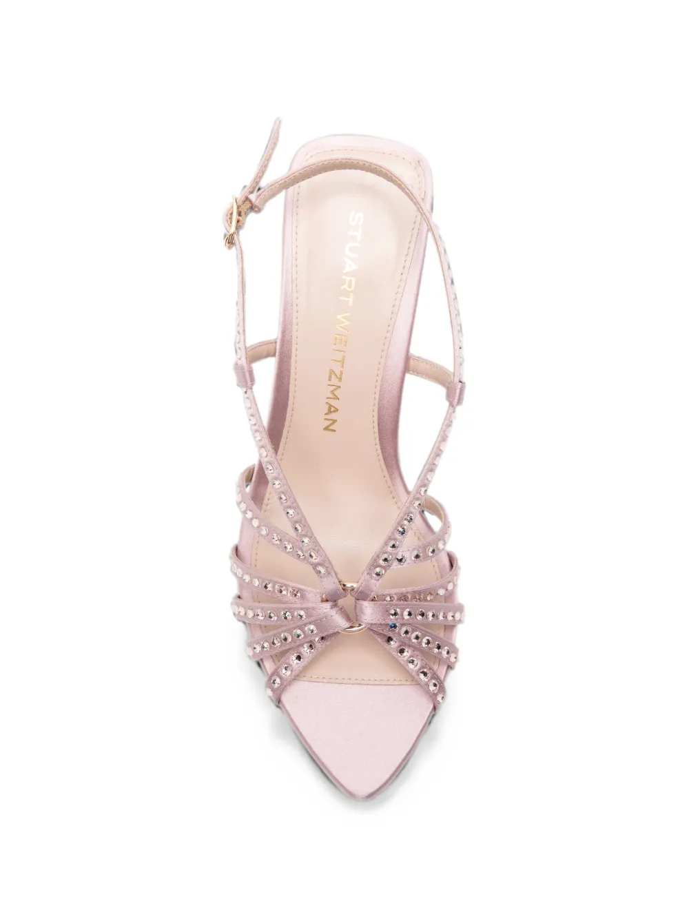 Stuart Weitzman crystal-embellished strappy sandals Roze