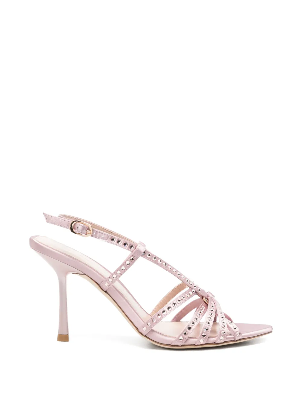 Stuart Weitzman crystal-embellished strappy sandals Roze