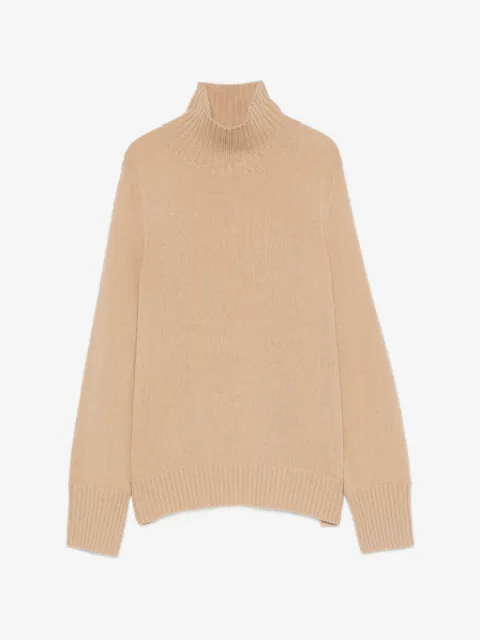 Allude ribbed-knit mock-neck sweater