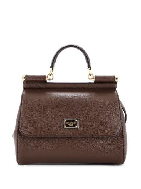 Dolce & Gabbana Pre-Owned bolsa satchel Miss Sicily mediana de piel estampada