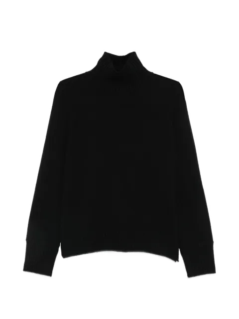 Allude ribbed-trim mock-neck sweater