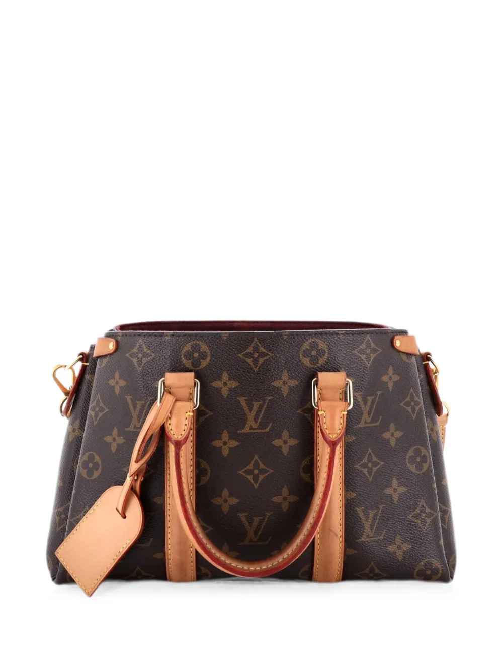 Pre-owned Louis Vuitton Soufflot Tote Monogram Canvas With Leather Bb Satchel In 褐色