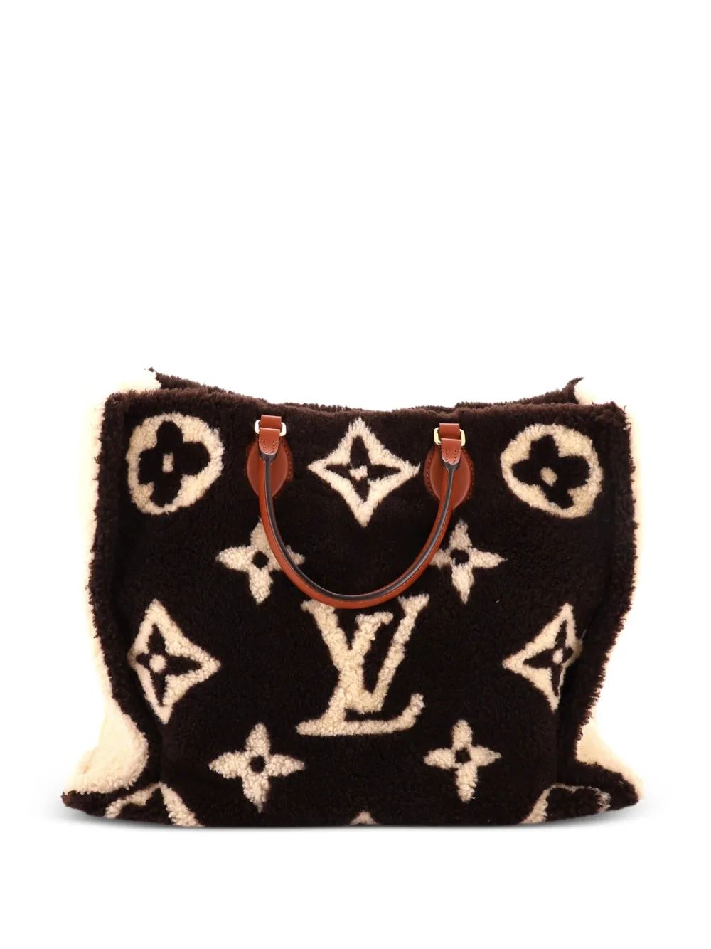 Louis Vuitton Pre-Owned OnTheGo Monogram Giant Teddy Fleece GM tote bag - Marrone