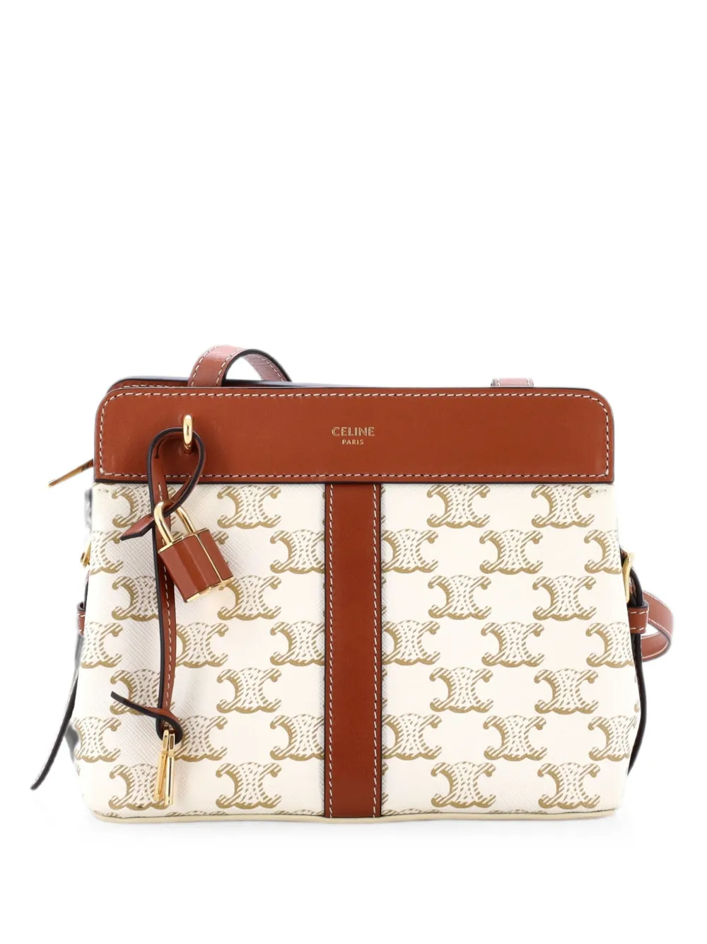 Celine Pre-Owned Teen Cabas De France Bag Triomphe Coated Canvas Small crossbody bag - Brown