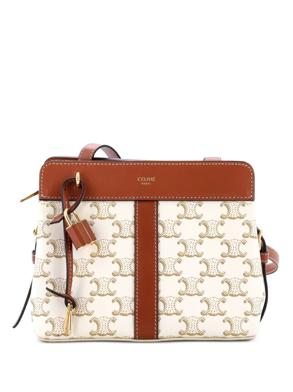 Celine Pre-Owned Teen Cabas De France Bag Triomphe Coated Canvas Small crossbody bag - Marrone