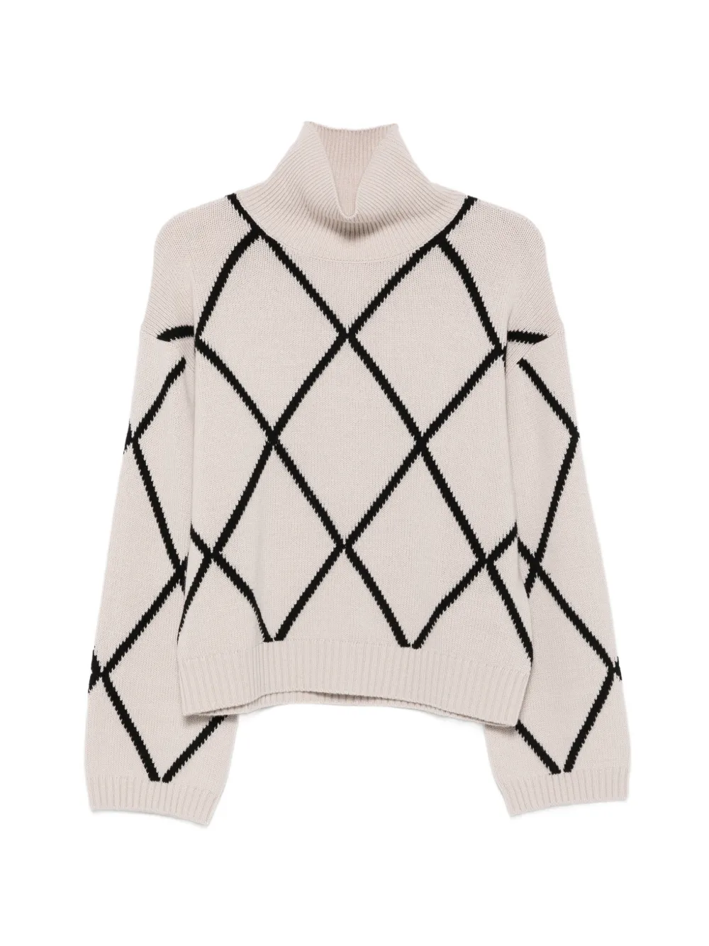 Allude argyle-pattern roll-neck sweater - Nude