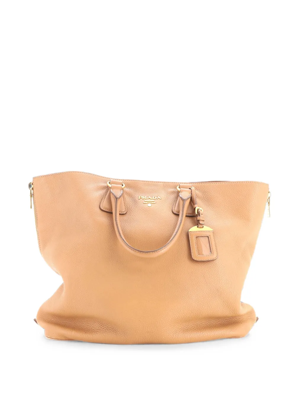Prada Pre-Owned Side Zip Convertible Vitello Daino Large tote bag - Brown