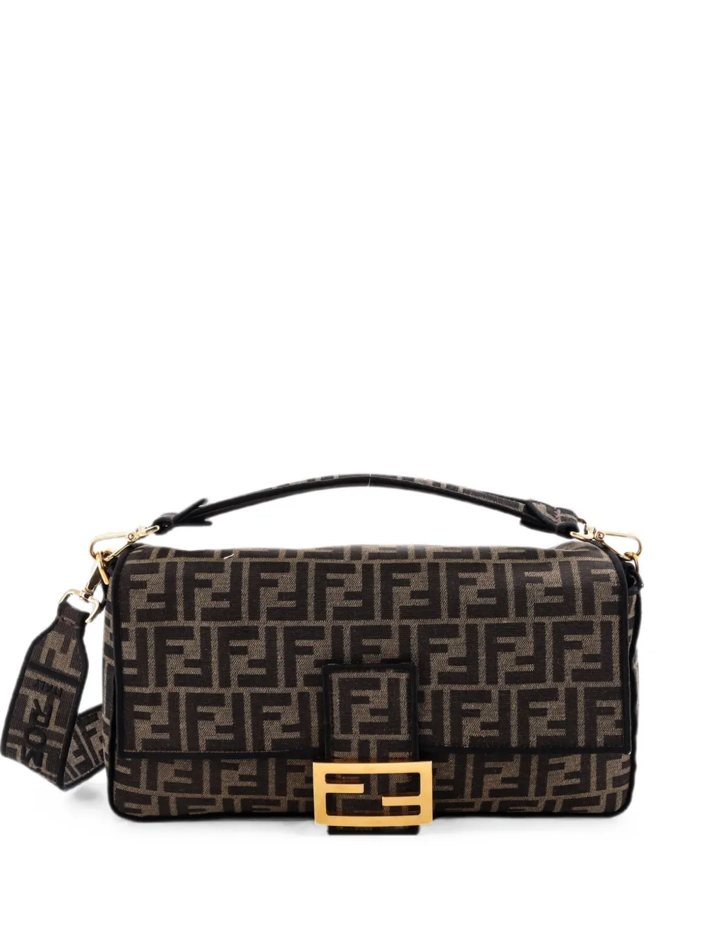 Fendi Pre-Owned Große Baguette NM Zucca Canvas-Schultertasche - Braun