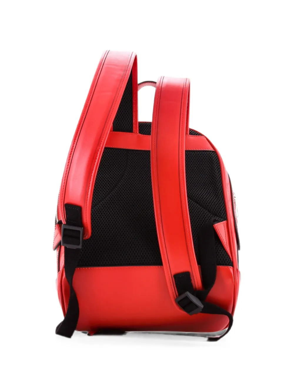 Pre-owned Gucci Signature Pocket Ssima Leather Small Backpack In Red