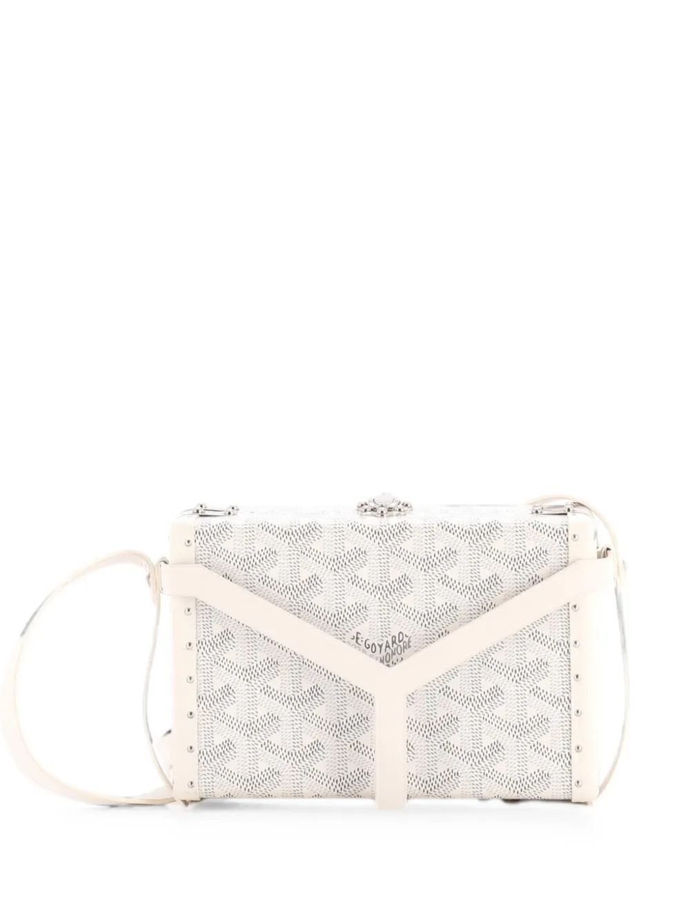 Pre-owned Goyard Minaudiere Bag Coated Canvas Clutch Bag In White