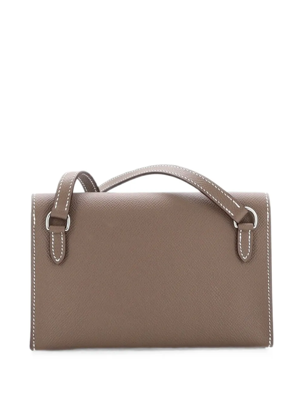 Pre-owned Hermes Nap Wallet Bag Epsom Crossbody Bag In Grey