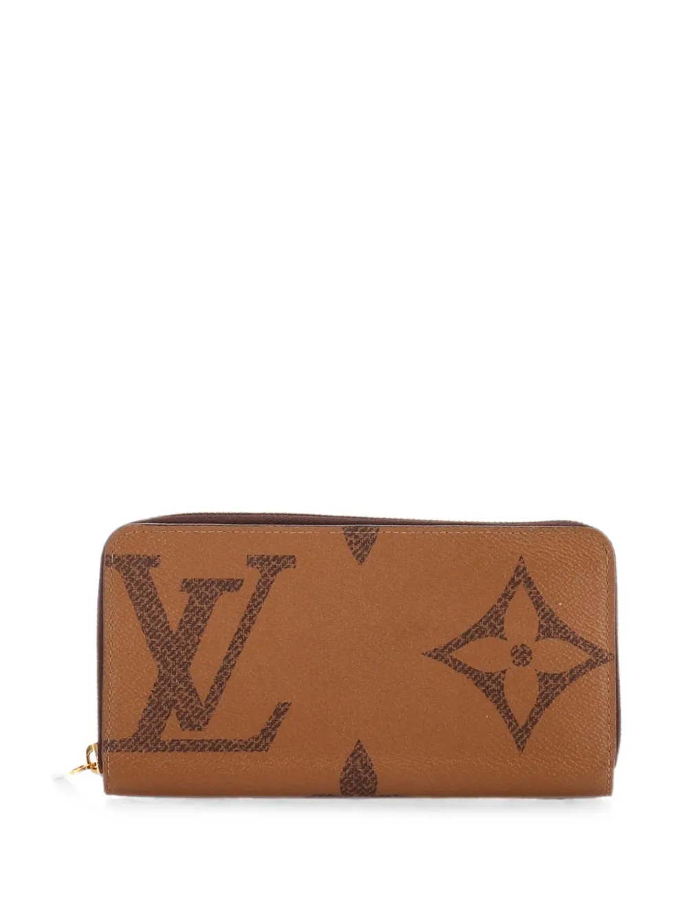 Pre-owned Louis Vuitton Zippy Wallet Reverse Monogram Giant Small Wallets In Brown