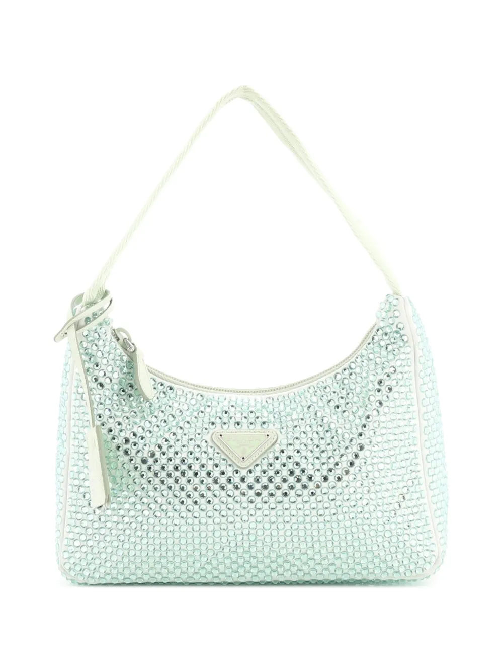 Prada Pre-Owned Re-Edition 2000 Crystal Embellished Satin Mini hobo bag - Grün
