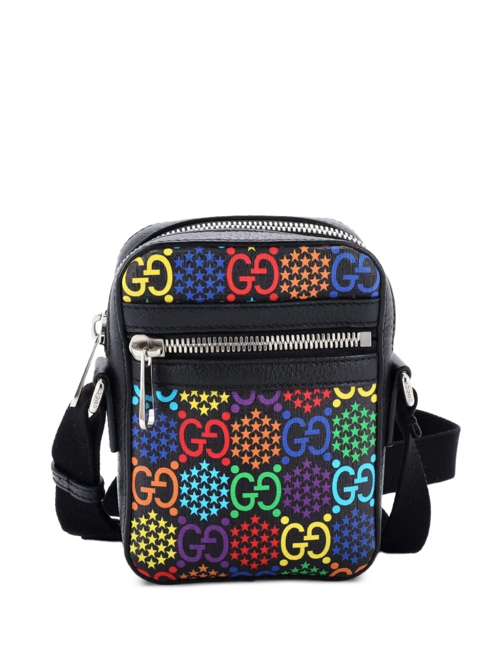 Gucci Pre-Owned Front Zip Messenger Bag Psychedelic Print GG Coated Canvas Mini crossbody bag - Multicolore